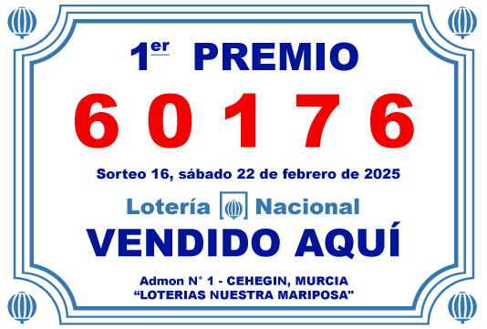 Lotería Nuestras Mariposa - GRAN PREMIO 4
